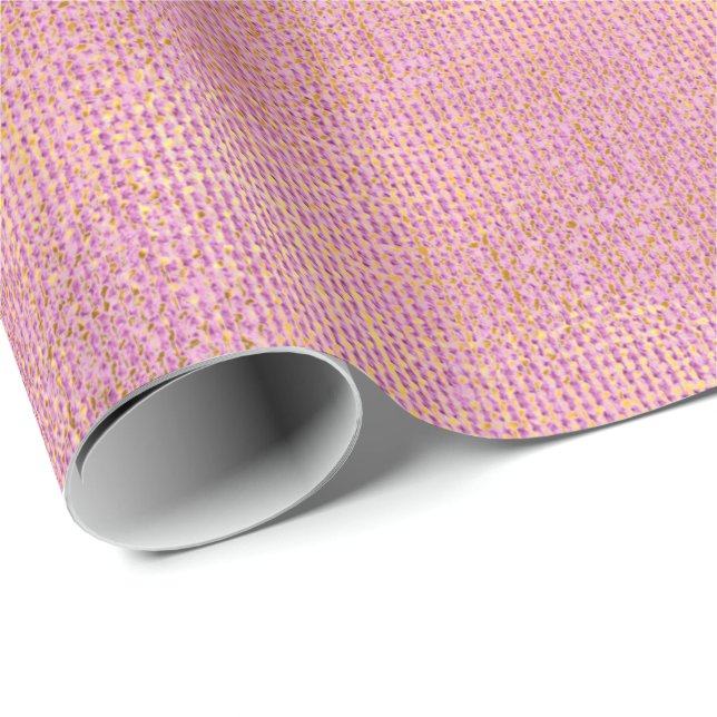 Linen Textur Rosa Rose Gold Mauve Blush Minimal Geschenkpapier (Rolleneckpunkt)