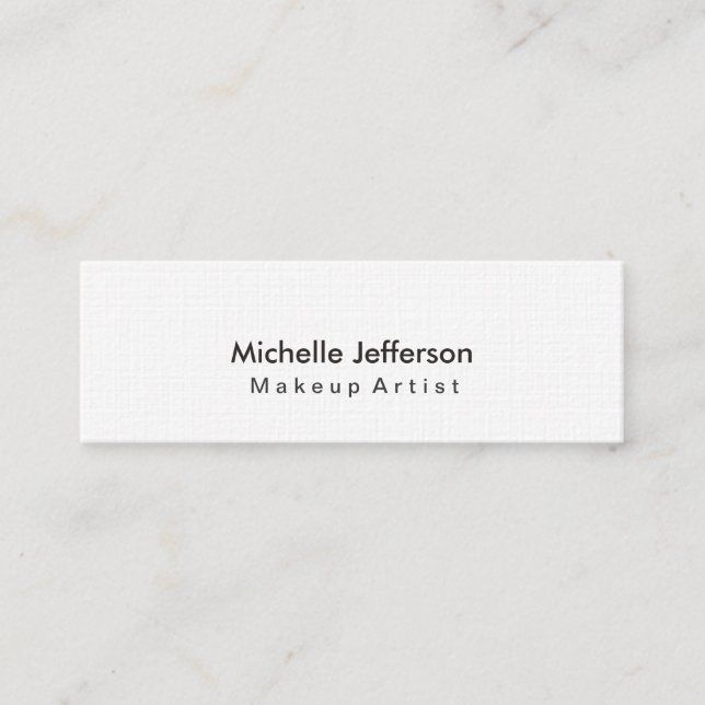 Linen Trendy Makeup Artist Style Business Card Mini Visitenkarte (Vorderseite)