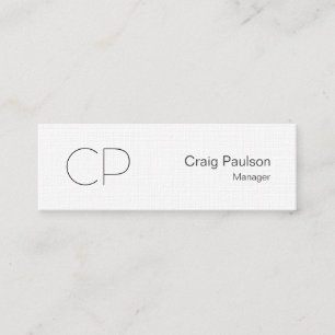 Linen Trendy Slim Monogram Business Card Mini Visitenkarte