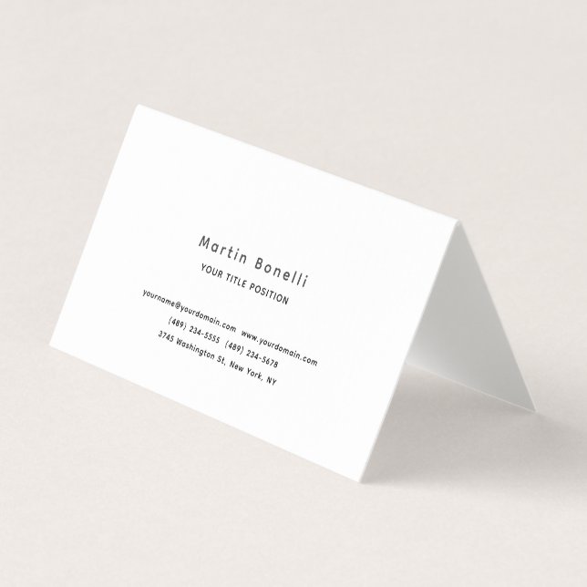 Linen Unique Classical Simple Black White Visitenkarten (Vorderseite)