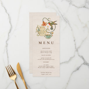 Linen Vintage Märchenherde Wildblumen Tee Party Menükarte