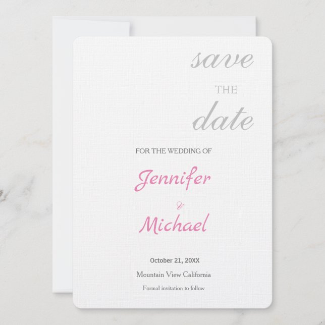 Linen Wedding Beruflich Minimalistisch Moderne Sch Save The Date (Vorderseite)
