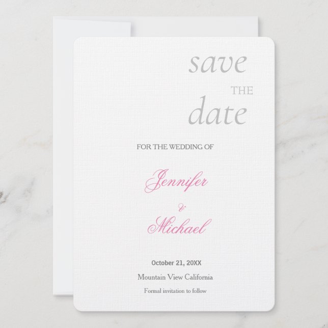 Linen Wedding Beruflich Minimalistisch Moderne Sch Save The Date (Vorderseite)