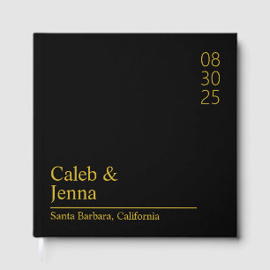 Linen Wedding Guest Book, Personalisiert Minimalis Gästebuch