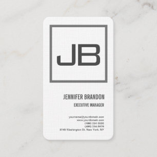 Linen White Gray Monogram Minimalistisch Moderne S Visitenkarte