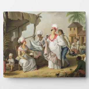 Linenmarkt, Roseau, Dominica, c.1780 (Öl auf Dosen Fotoplatte