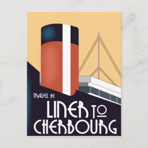 Liner nach Cherbourg Postkarte
