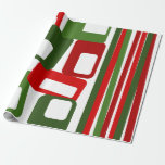 Lines and Rechtecke  Geschenkpapier<br><div class="desc">This wrapping paper has a mid-century modern Christmas design of lines and rechtecke in retro shades of red and green.</div>