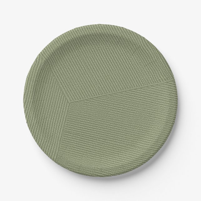 Lines Olive Green Pappteller (Vorderseite)