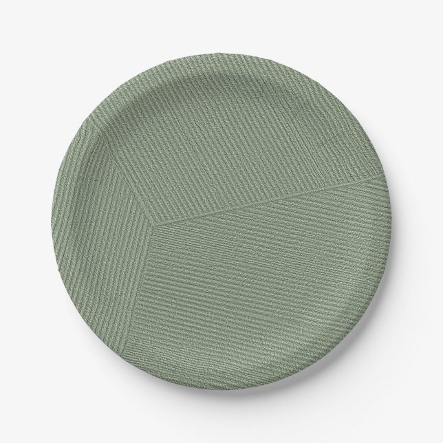 Lines Sage Green Pappteller (Vorderseite)