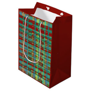 Lines-trendy bläulich verbranntes braunes Stammesl Mittlere Geschenktüte