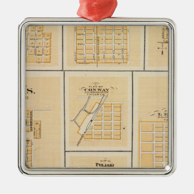 Lineville, Derby, Glidden, Ames, Conway Ornament Aus Metall (Vorne)