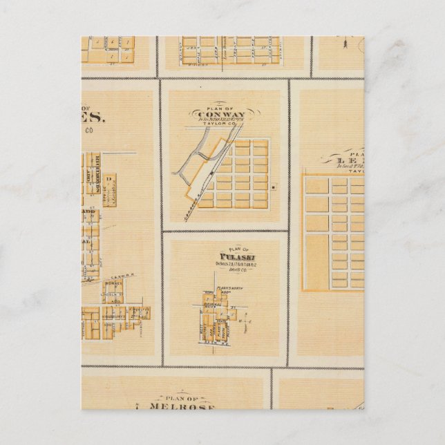 Lineville, Derby, Glidden, Ames, Conway Postkarte (Vorderseite)