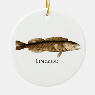 Lingcod-Logo Keramikornament