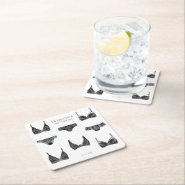 Lingerie Brautparty Bachelorette Panty Pattern Rechteckiger Pappuntersetzer