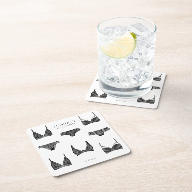 Lingerie Brautparty Bachelorette Panty Pattern Rechteckiger Pappuntersetzer (Vor Ort)