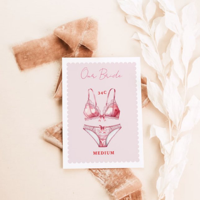 Lingerie Brautparty Bachelorette Size Card Dankeskarte (Von Creator hochgeladen)