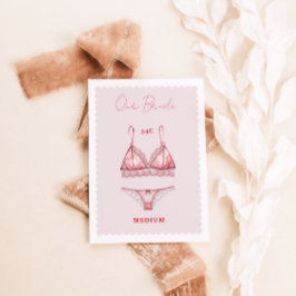 Lingerie Brautparty Bachelorette Size Card Dankeskarte