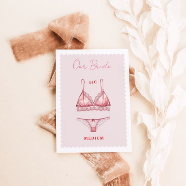 Lingerie Brautparty Bachelorette Size Card Dankeskarte (Von Creator hochgeladen)