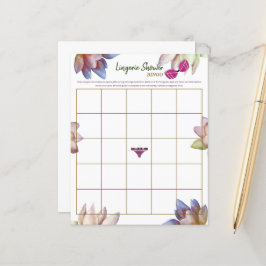 Lingerie Brautparty Bingo Game Paper Sheet
