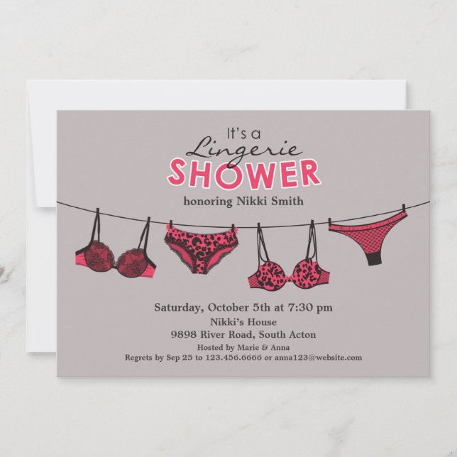 Lingerie Brautparty Einladung (Vorderseite)