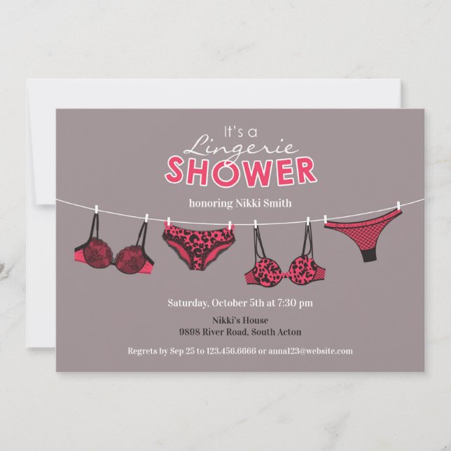 Lingerie Brautparty Einladung (Vorderseite)