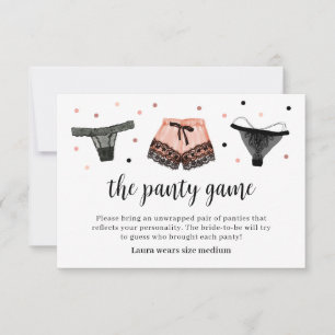Lingerie Brautparty Panty Game Card Dankeskarte
