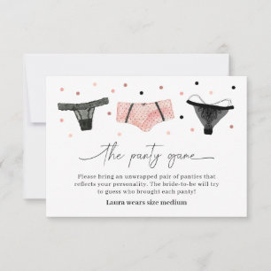 Lingerie Brautparty Panty Game Card Dankeskarte
