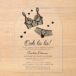 Lingerie Brautparty Panty Junggeselinnen-Abschied Acryleinladungen