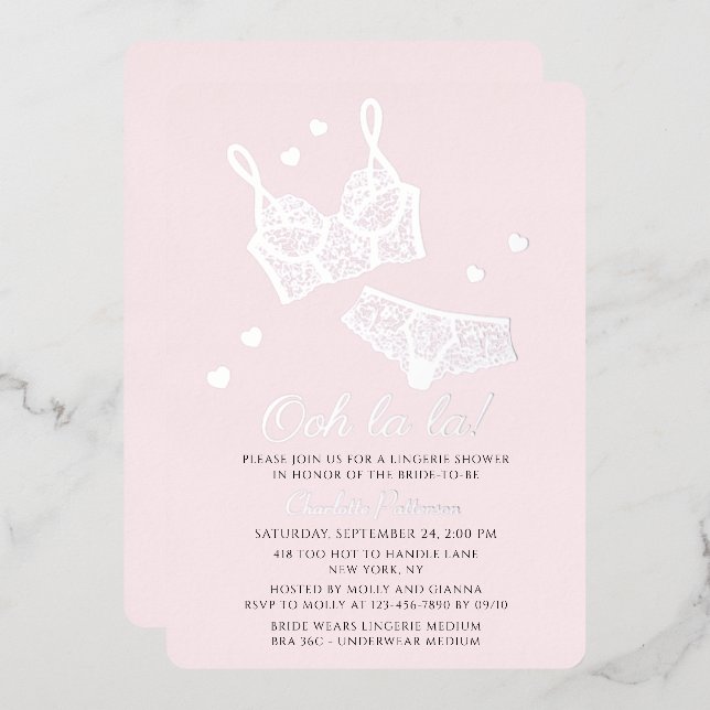 Lingerie Brautparty Panty Junggeselinnen-Abschied Folieneinladung (Vorderseite/Rückseite)