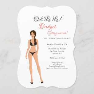 Lingerie Brautparty Schwarze Einladung