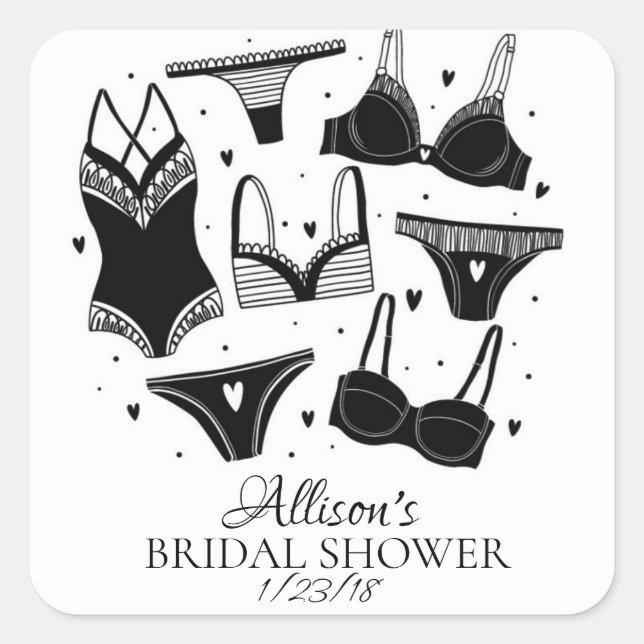 Lingerie Brautparty Umschlag Aufkleber (Vorderseite)