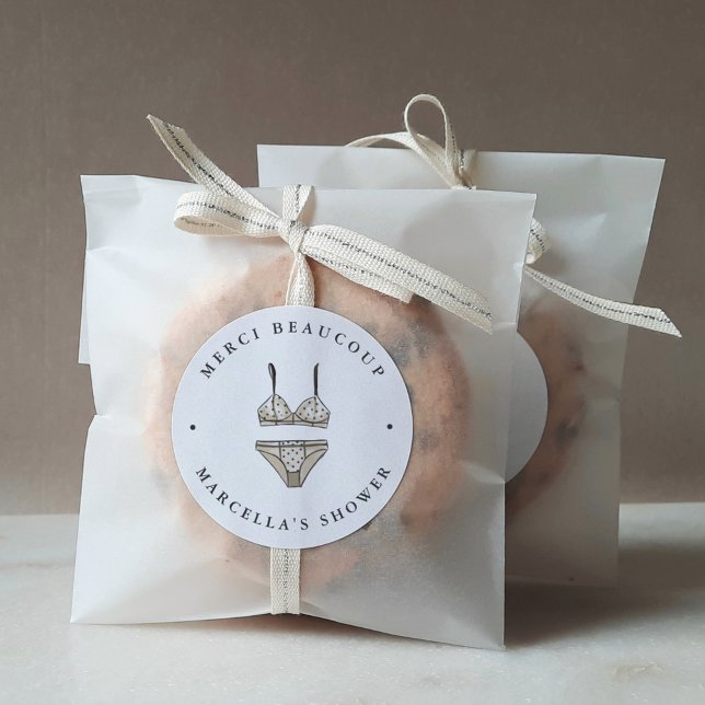 Lingerie Brautparty Vielen Dank Runder Aufkleber (Von Creator hochgeladen)