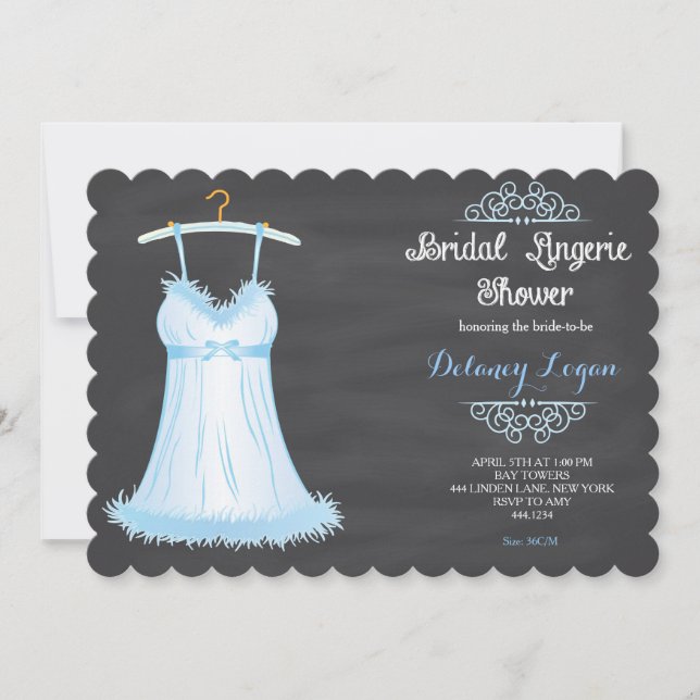 Lingerie Bridal Dusche Einladung (Vorderseite)