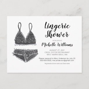 Lingerie Dusche Bridal Dusche Einladung Postkarte