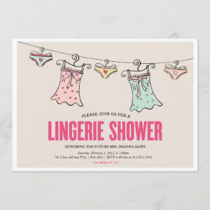 Lingerie Dusche Junggeselinnen-Abschied Polteraben Einladung