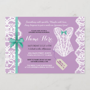 Lingerie-Dusche laden Lila Brautparty-Spitzen ein Einladung