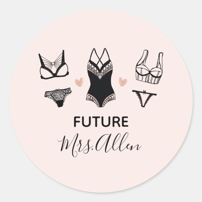 Lingerie Junggeselinnen-Abschied Stickers (Vorderseite)