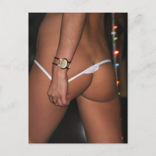 Lingerie-Modell Niedliches unteres Foto Postkarte