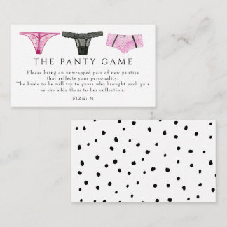 Lingerie Panties Game Brautparty Begleitkarte