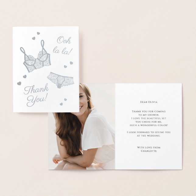 Lingerie Party Brautparty Foto Vielen Dank Folienkarte (Anzeige)