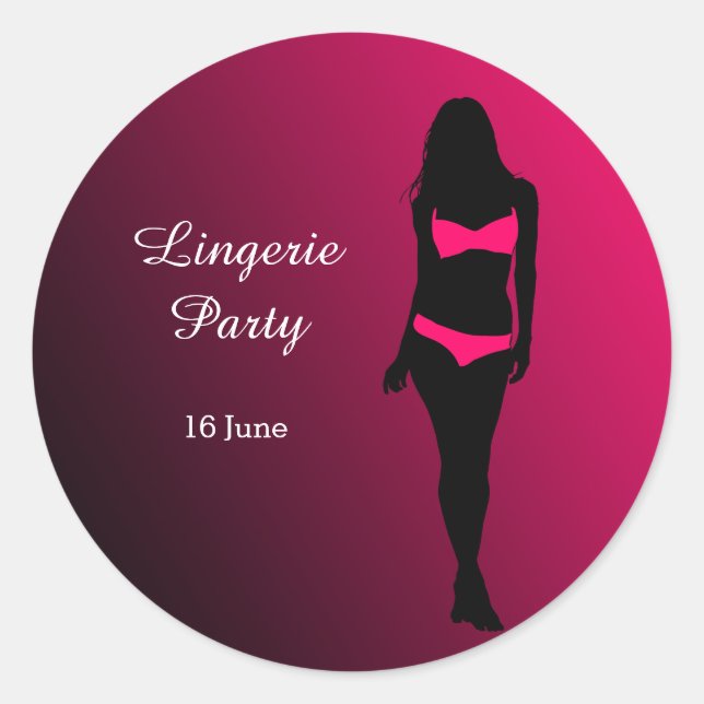 Lingerie Party Runder Aufkleber (Vorderseite)