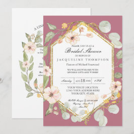 Lingerie Polterabend Berry Pink Rose Wasserfarbe Einladung