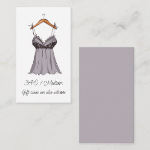 Lingerie Size Oh la la Brautparty Begleitkarte