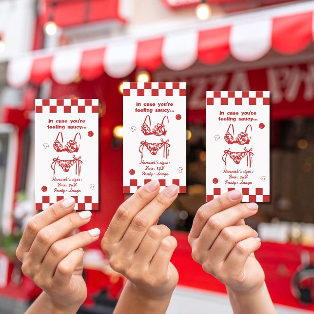 Lingerie Size Pizza Bachelorette Wochenendkarte Begleitkarte (Von Creator hochgeladen)