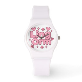 Lingorm Kawaii-Blasenbuchstabe Armbanduhr