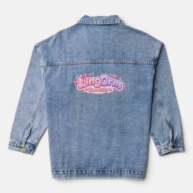 LingOrm Since 2024 Kawaii Bubble Letters – Thai GL Jeansjacke (Rückseite)