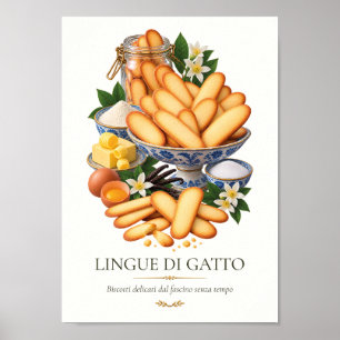 Lingue di Gatto – Vintage italienisches Dessert Poster