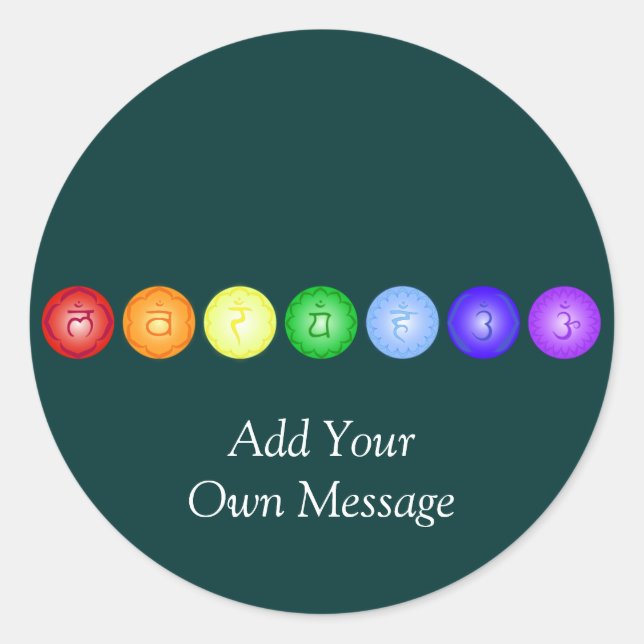 Linie 7 Chakras Runder Aufkleber (Vorderseite)