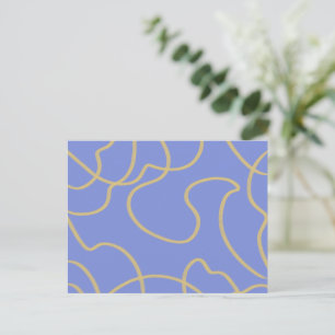 Linie Art: Gold auf Blue Postkarte